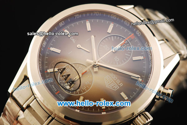 Tag Heuer Carrera Chronograph Swiss Valjoux 7750 Automatic Movement Full Steel with Champagne Dial and Stick Markers - Click Image to Close